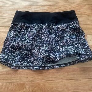 lululemon athletica Black Floral Mini Tennis Skirt